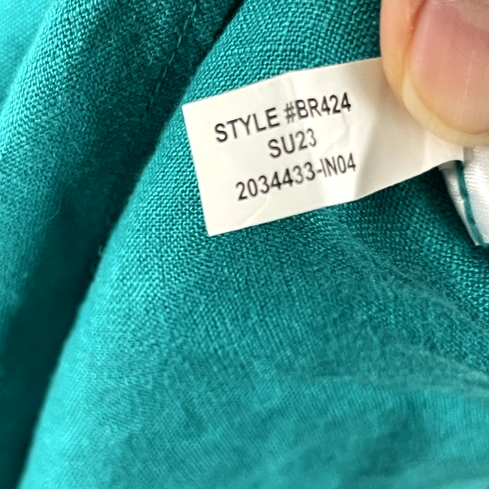 J Crew Gwyneth Linen Maxi Dress Womens 16T Green Coastal Minimal Beach NWT - Picture 9 of 16